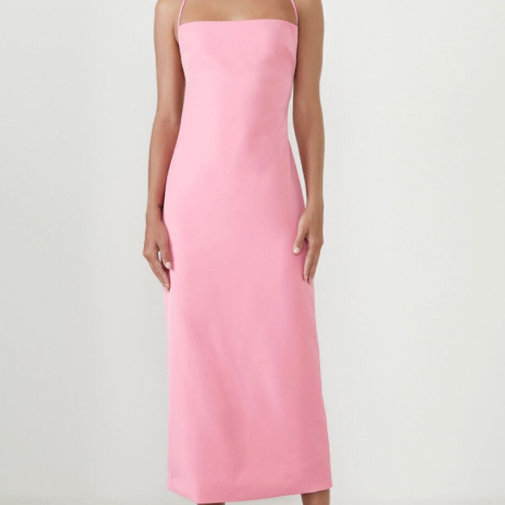 NWT Bardot Jillian Back Detail Midi Dress Pink
